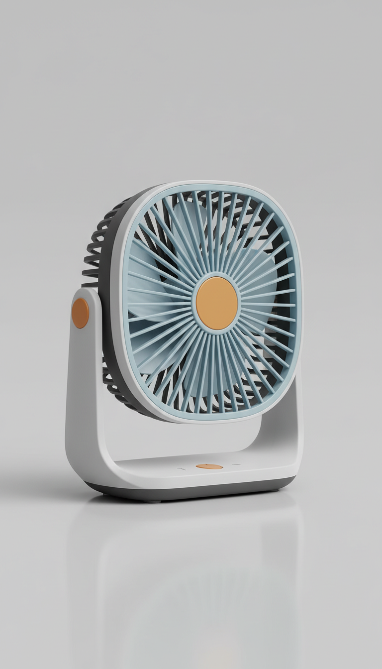 Brushed Aluminum Mini Desk Fan
