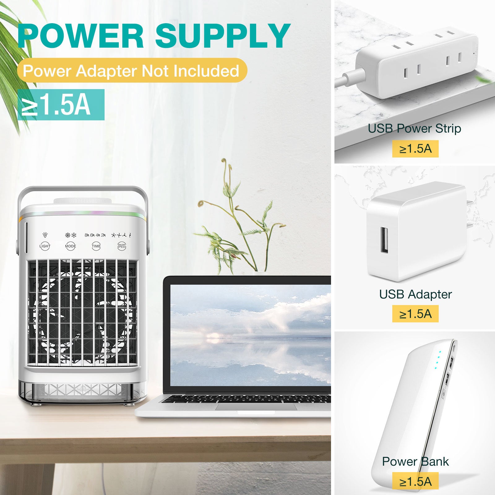 4-Speed USB Air Conditioning Fan with Humidification Spray – Portable Mini Air Cooler