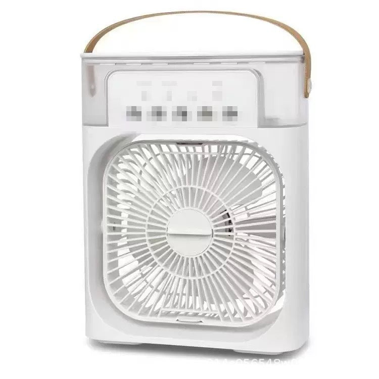 Five-Hole Mist Fan – Multi-Functional Desktop Cooling Fan &amp; Humidifier with LED Light