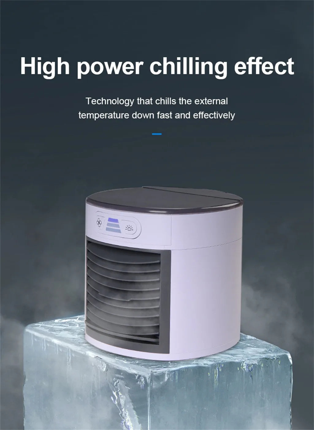 Portable USB Air Conditioner – Mini Desktop Air Cooler with Digital Humidifier
