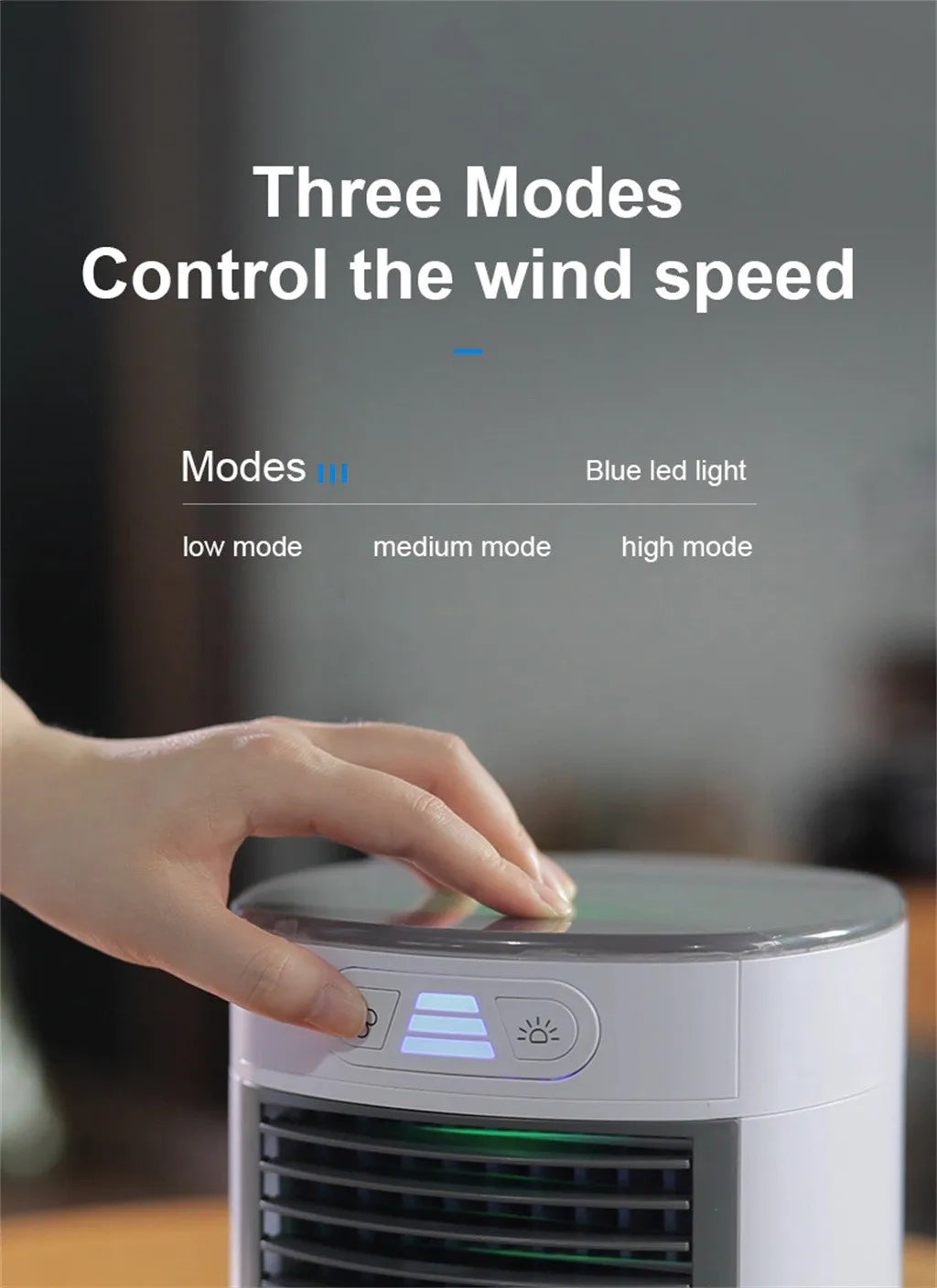 Portable USB Air Conditioner – Mini Desktop Air Cooler with Digital Humidifier